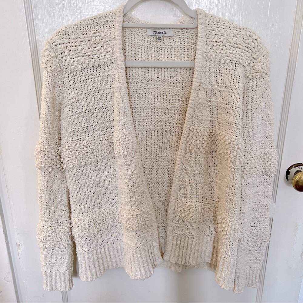 Madewell cream knit open sweater